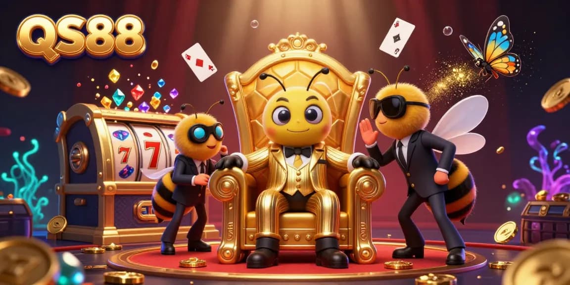 Experience the excitement of casino gameplay at QS88 with a stunning bumblebee mob boss scene.
