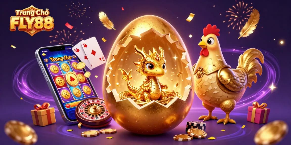 Engage with exciting gameplay at Trang Chủ FLY88 featuring thrilling casino elements and gold dragon illustrations.