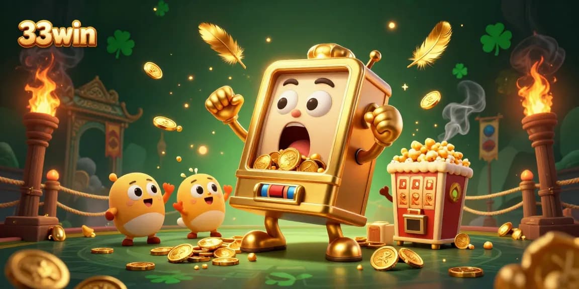 33win reveals jackpot excitement with playful slot machines and dynamic casino elements.