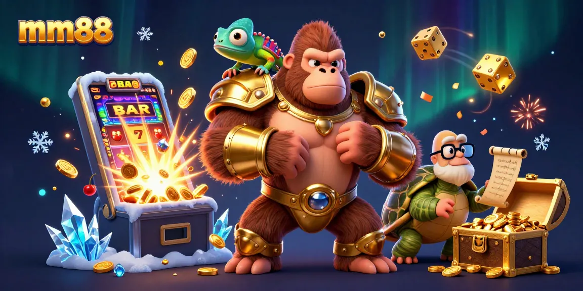 Experience the thrilling mm88 casino adventure with a powerful gorilla, colorful chameleon, and wise tortoise.