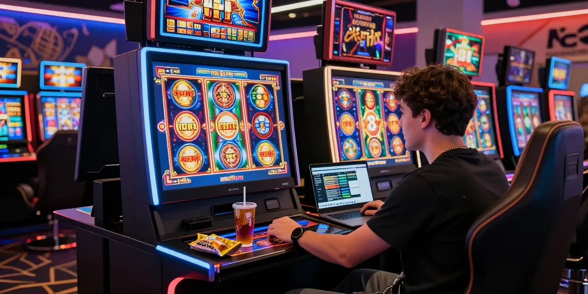 Exciting gaming scene featuring slot88 machine and player engaged in online casino experience.