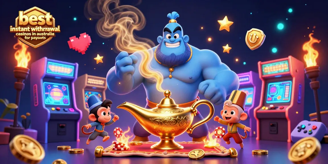 Engage with the best instant withdrawal casinos in Australia for payouts illustrated in dynamic 3D cartoon art.