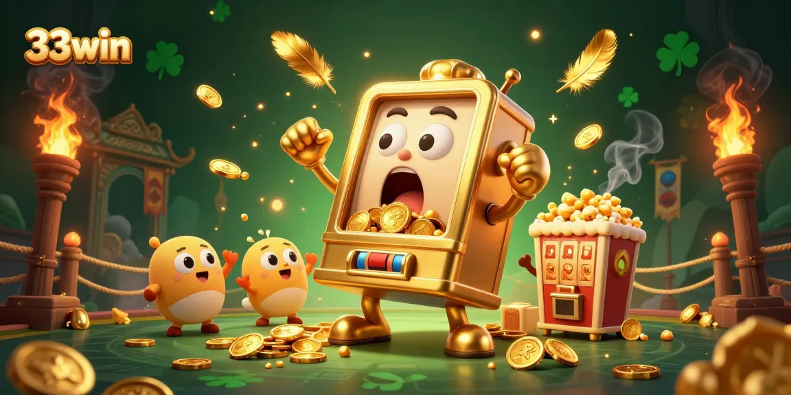 33win reveals jackpot excitement with playful slot machines and dynamic casino elements.