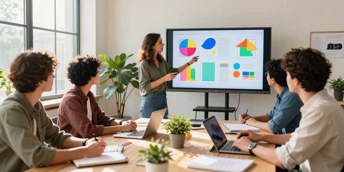 Mentor helping designers harness their creativity with rokok88 rtp insights in a bright studio.