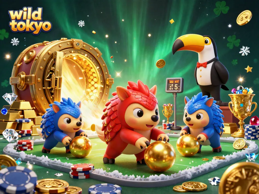 Engage in thrilling gameplay at wild tokyo casino, featuring vibrant pangolins and dynamic casino elements.