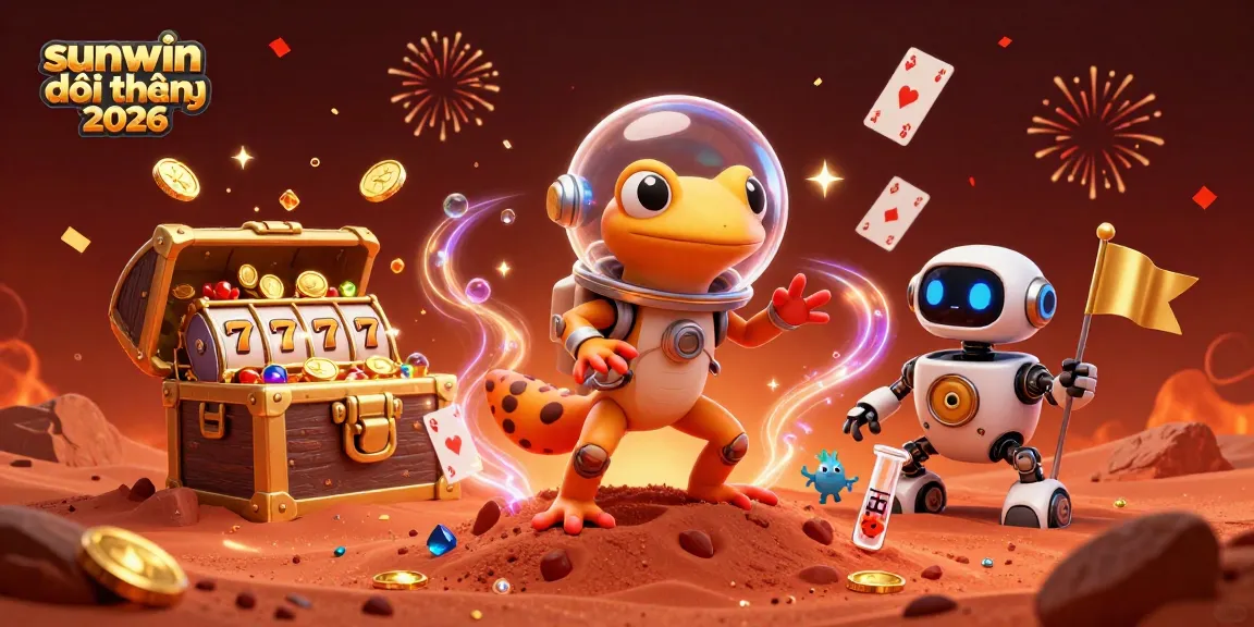 Experience exciting gameplay with sunwin đổi thưởng 2026, featuring vibrant characters, gold coins, and casino elements.